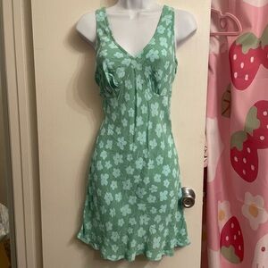 Floral green cotton on sundress